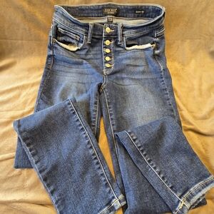 Judy Blue Medium Blue High-Rise Skinny Jeans with Button Fly